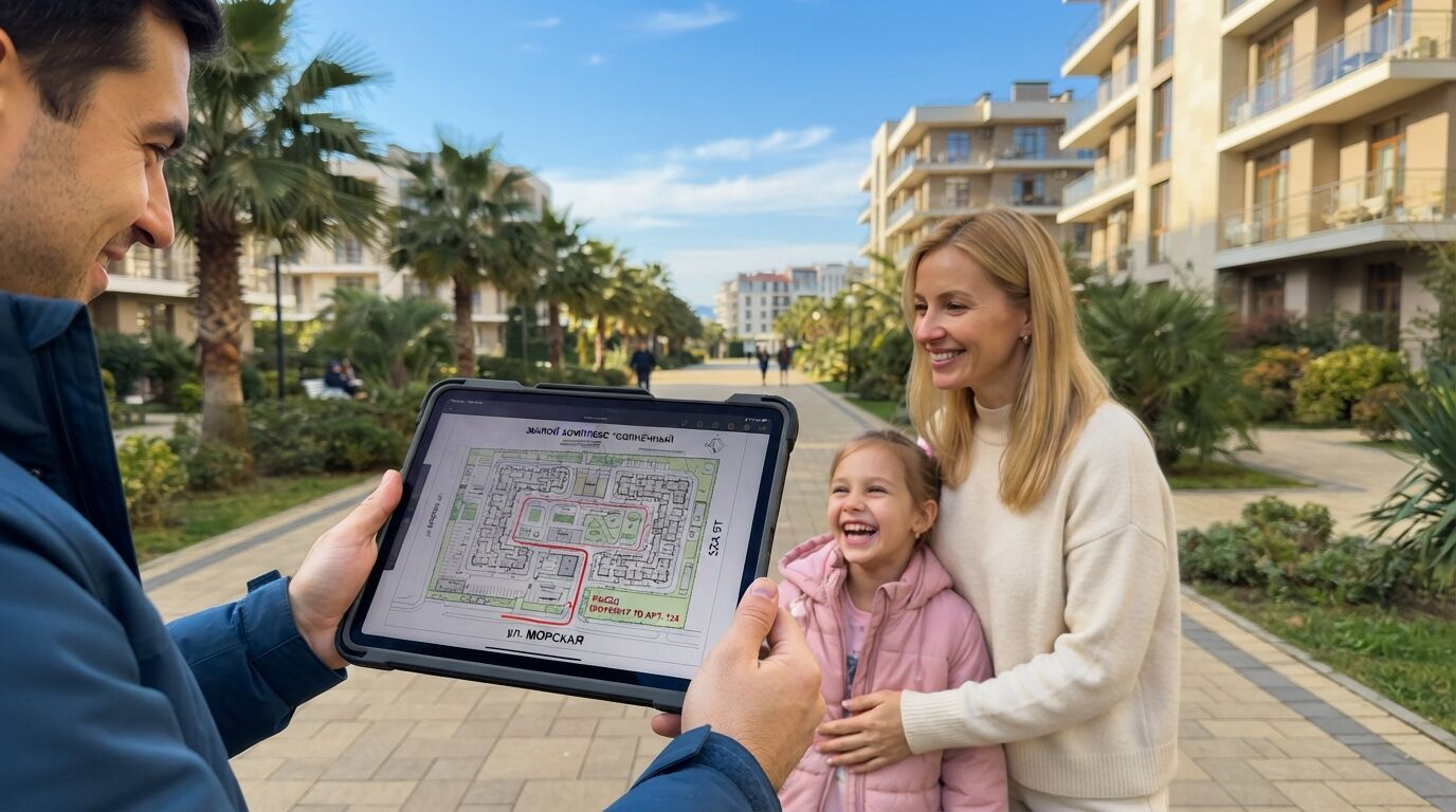 Красные линии на участке в Сочи — иллюстрация REALTY 5
